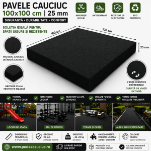 pavele cauciuc 1mx1m grosime 25mm